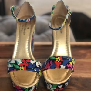 Kate Spade floral wedges